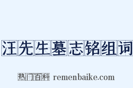 汪先生墓志铭组词是什么意思的图片